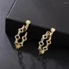 Backs Earrings Retro Punk Carved Texture Chain Hoop Clip For Women Statement Gothic Non Pierced 2023 Fashion Street Jewelry