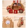 Christmas Decorations Wooden Glowing Perpetual Calendar Cartoon Car Shape Decoration Festive Party Supplies- Ztou