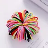 100PCS/Set Girls Colorful Nylon Basic Elastic Hair Bands Kids Pigtails Hair Tie Rubber Bands Headband Fashion Hair Accessories