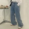 I jeans da uomo indossano pantaloni larghi stile coreano Pantaloni larghi e dritti larghi alla moda a vita alta