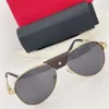 Luxus-Designer-Sonnenbrille für Herren, Herren-Sonnenbrille für Herren, ästhetische Retro-Brille, Gletscher-Sonnenbrille mit Pilotenbrille aus Leder, UV400, modisches Originaletui