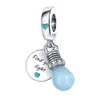 Pingente de Prata Esterlina 925 Lâmpada Luminosa Dois-em-um Jóias Penduradas Coroa em forma de Coração Pandora Feminino Pulseira de Corda Jóias Entrega Gratuita