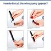 New Air Pump Wine Bottle Opener Safe Portable Stainless Steel Pin Cork Remover Air Pressure Corkscrew Kitchen Tools Bar Accessories