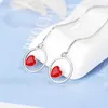 Pendientes colgantes de línea de oreja larga para mujer, estilo coreano, pequeño corazón rojo fresco, joyería de moda de temperamento dulce, regalos de gota