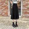 Юбки 2023 Женщины с высокой талией твердые хараджуку Винтажная черная юбка Офис Леди Y2K Одежда