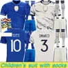 2023 Italië Soccer Jerseys Fans Versie Maglie Da Calcio Totti Verratti Chiesa Training Pak Italia Football T Lorenzo Kids Set -uniform per wedstrijd met sokken met sokken