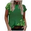 T-shirts pour femmes St. Patrick's Day Feuille Imprimé Femmes Plus Taille Tops Blouse De Mode Coréenne 3D Abstrait Et Blouses