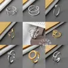 Sterling Silver Smooth Rings for Women Interweave smycken Vacker finger öppen ring för fest födelsedagspresent