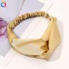 Women Solid Color Cross Ribbon Elastic Turban Hair Band Headband Wash Face Headbands Headwrap Elastic Headband 1814