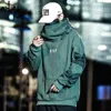 Herrtröjor tröjor hiphop -brev broderade techwear huva herrar harajuku streetwear casual pullovermen's