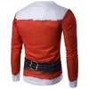 Męskie koszulki T Fashion Men's okrągła szyja 3D Santa Claus Kostium wydrukowany z długim rękawem T-shirt