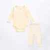 Kläder sätter barns baby bodysuit hösten långärmad pojkar och flickor barn unisex romper kostym infan tvådelar set barn jumpsuit