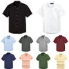 Camisas de manga curta vestido de negócios de grife masculino de moda casual homem slim fit listra feminino pequeno cavalo homem t sólido col298p