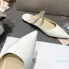 Sandals Designer Pointed Tenes Rhinestone Patent Leather Slip-on Flat Women's