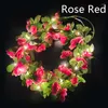 Fleurs décoratives 2.5M LED Rose Guirlande Creative Diy Saint Valentin Décoration De Mariage De Noël Arc Ficelle Faux Plante Vigne Décor À La Maison.