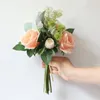 Dekorativa blommor 1 stång tyg konstgjord rosblommor för bröllopshem för bröllopshem
