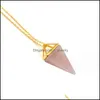 Hanger kettingen mode geometrische echte colorf natuur steen ketting crystal edelstenen stenen voor vrouwen en mannen groothandel drop levering dhzab