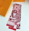 Designer scarf ladies slim narrow bag handle silk scarf double-sided printed twill satin brand small ribbon R01