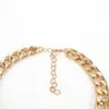 Correntes duftgold exagerado colar de dupla camada bruto de colar geométrico de garganta de moda para mulheres jóias schmuck ouro