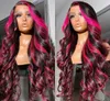 ombre pink lace front wigs human hair