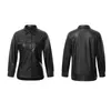 Men's Jackets Men Coat Spring Autumn Lapel Button Down PU Leather Jacket Black Brown Blue Male StreetwearMen's