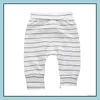 Trousers Baby Clothes Kids Striped Infant Antimosquito Split Boys Girls Cotton Pp Elastic Soft Night Pajamas Legging Drop Delivery M Dhcrf