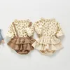 Ensembles de vêtements 2 pièces bébé fille vêtements filles pull Vintage haut chemise volants jarretelle jupe barboteuse bambin salopette