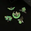 Brooches Pins Green Luminous Design Enamel Firefly Insect Lapel Badges Fashion Animals Gifts For Friends Wholesale JewelryPins Kirk22