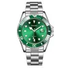 Wristwatches Men's Watch Luxury Business Men Waterproof Date Green Dial Watches Fashion Male Clock Wrist Relogio MasculinoWristwatches B
