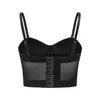 BUSTIERS CORSETS مثيرة سوداء شفافة صدرية شبكية دفع BRALET أنبوب المرأة العلوي مشد تمثال نصفي للحفلات المحاصيل المحصول بالإضافة إلى الحجم القوطي