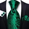 Papillon Paisley Teal Cravatta di seta verde per uomo Handky Gemello Regalo Mens Cravatta Fashion Business Party Wedding Dropshiping Hi-Tie Designer