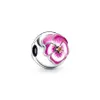 Pandora S925 Sterling Silver; Dark Purple Pink Blue Three -Color Pants Envelope Suspension Charm Pendant Pendant är lämplig för armband DIY -modesmycken