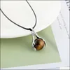 Pendentif Colliers Reiki Guérison Rose Cristal Énergie Tiger Eye Quartz Pierre Corde Chaîne Mode Femmes Hommes Bijoux En Gros Drop Deliv Dhzwd