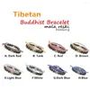 Strand Tibetan Buddha Natural Lava Stone Diffuser Beads Bangles Armband Ethnic Woven Lucky Amulet Women Men Rope Charm Wish String