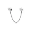 925 à la mode pour Pandora Sterling Silver Charm Chaîne de Sécurité Zircon Logo Bracelet Clignotant Boucle Élégante DIY Fil de Sécurité Accessoires en Argent Sterling