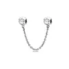 925 Moda para Pandora Sterling Silver Charm Chain de segurança Chave de zircão Pulipulamento de fivela elegante Fios de segurança Diy Sterling Silver Acessórios