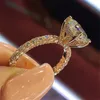 Wedding Rings 2023 Flash Diamond Round Princess Ring Crystal Fromswarovskis Fashion Women Engagement Huwelijk