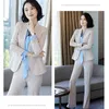 Damespakken Blazers Fashion Small Suit Women Professional Set Slim Ladies Pants Business Executive Tooling Cloths Lente herfst