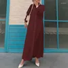 Abbigliamento etnico Camicia Abito di lino Maxi Abaya Abiti larghi Cardigan Hijab Kimono Musulmano Abito lungo Mubarak Abiti Eid Ramadan Islamico