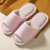 Slippers Fashion Women's Soft House Indoor Female Comfortable Linen Flip Flops Solid Colors Cotton Flat Home Shoes