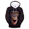 Sweat-shirt à capuche pour hommes, imprimé Animal Lion 3D, garçons/filles, chaud, manches longues, pulls créatifs, vêtements de haute qualité, automne