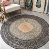 Carpets Livingroom Carpet Wear Resistant Durable Natural Jute Denim Traditional Hand Knitting Bedroom Rugs Soft Comfortable Round Mat