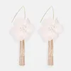 Dangle Earrings Boho Fashion White Rhinestone Flower Gold Color Crystal Metal Tassel For Women Vintage Earring Jewelry Party Gift