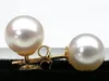 Stud Earrings GRADE PERFECT ROUND WHITE AKOYA PEARLS EARRING 14K/20 SOLID GOLDStud StudStud