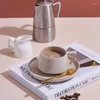 Xícaras pires de 250 ml moderna xícara de café requintada e pires de porcelana de porcelana