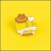 Accessoires de dessin animé Épingles en émail d'abeille M. Cowboy Pin Badges Beehaw Chapeau de gentleman jaune Broches d'insectes Revers Vêtements Sac à dos Ani Dhyqs