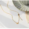 Pendant Necklaces Fashion Light Luxury Gold Peach Heart Temperament Sweater Chain Tassel Zircon Transfer Titanium Steel Necklace For Women