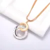 Pendant Necklaces Clear Crystal Circles Necklace Gold Chains Elegant Round Sweater Long Fashion Jewelry Party Gifts