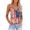 Kobiety z czołgów USA American Flag Tank Top Women Summer Lose Fit Tops Teens 90s Dziewczęca bez rękawów