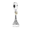 Pandora S925 Sterling Silver Paris Tour Eiffel Charme Serviette Charme Serviette Convient pour Bracelet DIY Bijoux De Mode